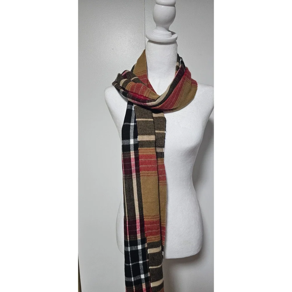 Cejon Scarf Womens Plaid Fringe Made in Italy Soft Acrylic Wrap Shawl 11x64